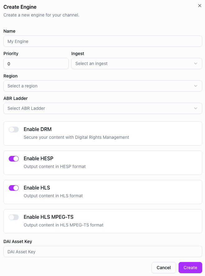 Create an engine