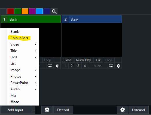 vMix setup example